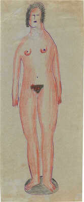 Шурига Пелагея Николаевна. Женская стоящая обнаженная фигура в фас 